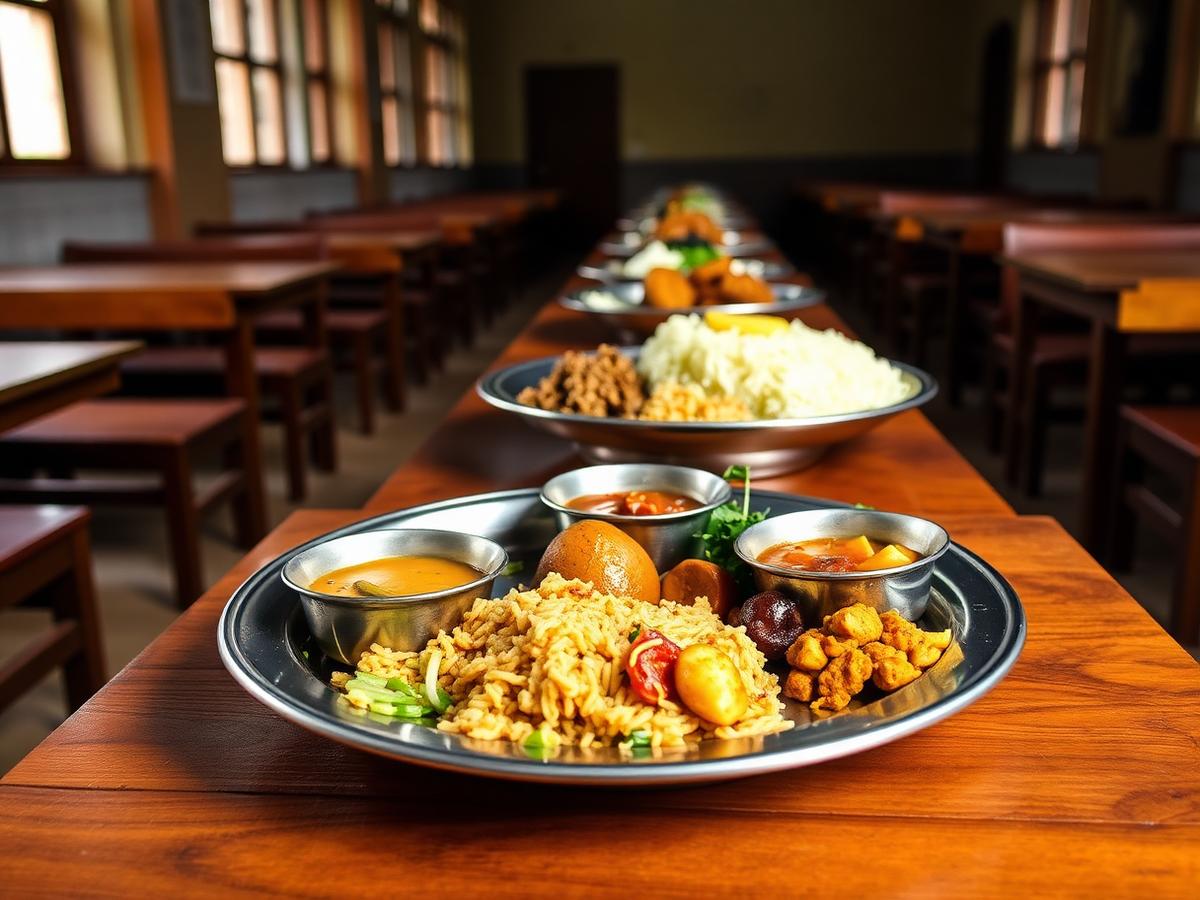 Home-style vegetarian meals served in the PG dining hall